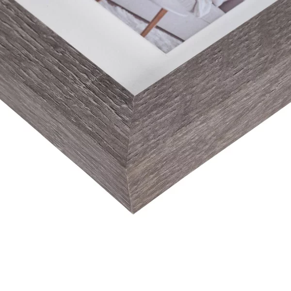 Holz Bilderrahmen Modern (MDF) mit Passepartout 70x70 cm (60x60 cm) | Grau | Normalglas (2 mm)