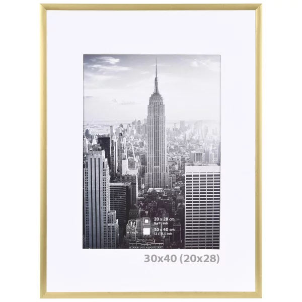 Alu Bilderrahmen Manhattan mit Passepartout 10x15 cm (7x10 cm) | gold | Normalglas (2 mm)