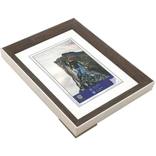 Kunststoff Bilderrahmen Edge 15x20 cm | dunkelbraun | Normalglas (2 mm)