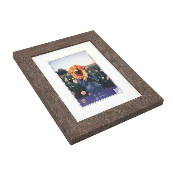 Kunststoff Bilderrahmen Dahlia 15x20 cm | braun | Normalglas (2 mm)