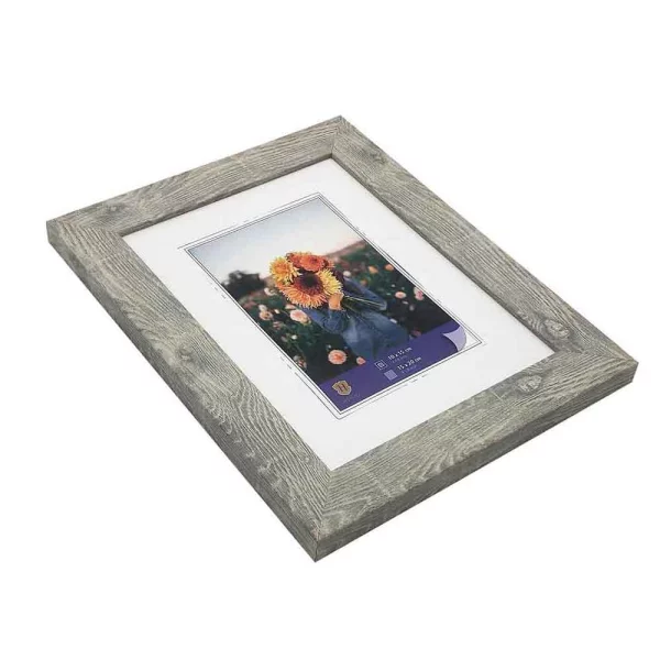 Kunststoff Bilderrahmen Dahlia 10x15 cm | grau | Normalglas (2 mm)