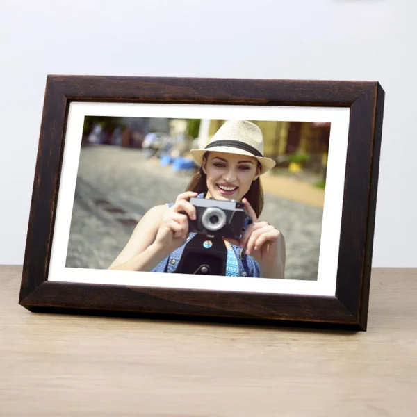 Holz Bilderrahmen Corvian 21x29,7 cm (A4) | Dunkelbraun | Normalglas (2 mm)