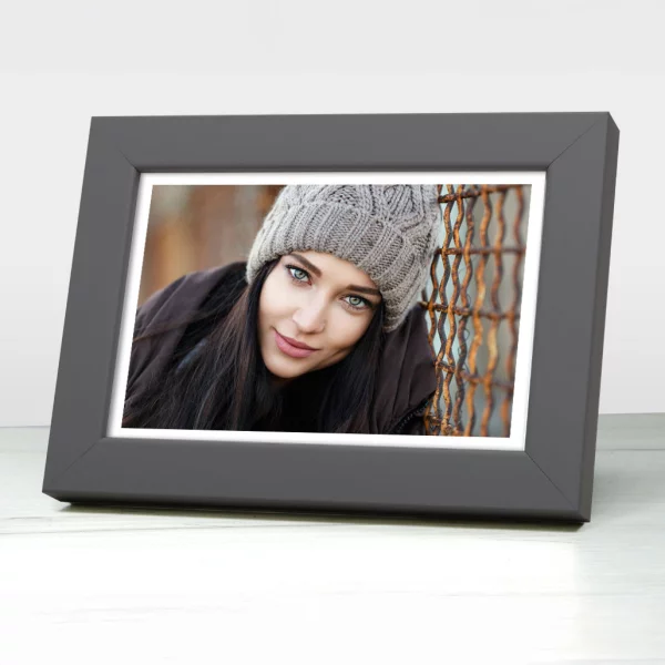 Holz Bilderrahmen Kaelis 21x29,7 cm (A4) | Anthrazit | Normalglas (2 mm)