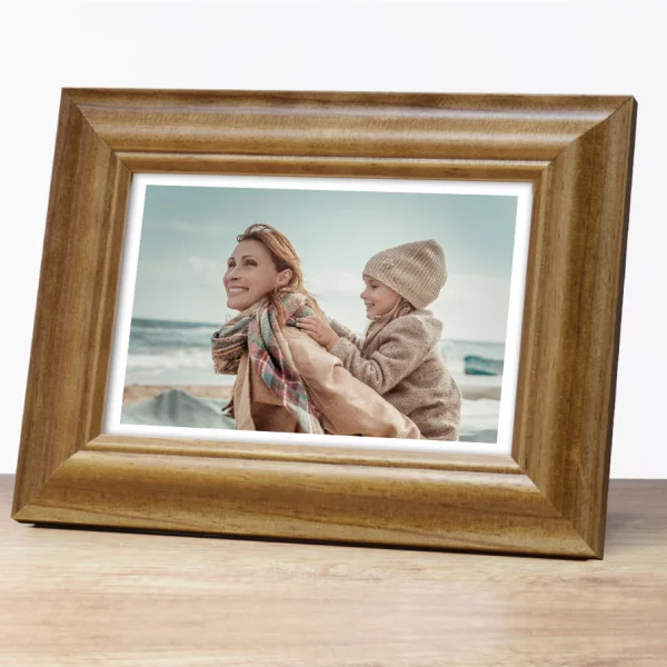 Holz Bilderrahmen Lunex 21x29,7 cm (A4) | Hellbraun | Normalglas (2 mm)