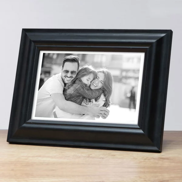 Holz Bilderrahmen Lunex 21x29,7 cm (A4) | Schwarz | Normalglas (2 mm)