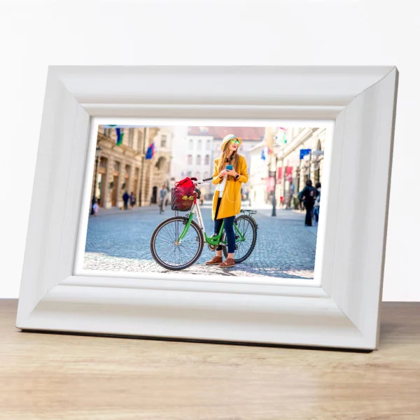 Holz Bilderrahmen Lunex 21x29,7 cm (A4) | Weiß | Normalglas (2 mm)