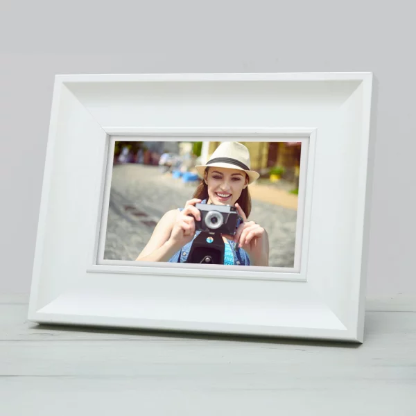 Holz Bilderrahmen Caelen 10x15 cm | Weiß | Normalglas (2 mm)