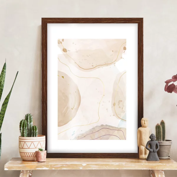 MDF Bilderrahmen Eloura 50x70 cm | Dunkelbraun | Kunstglas (1 mm)