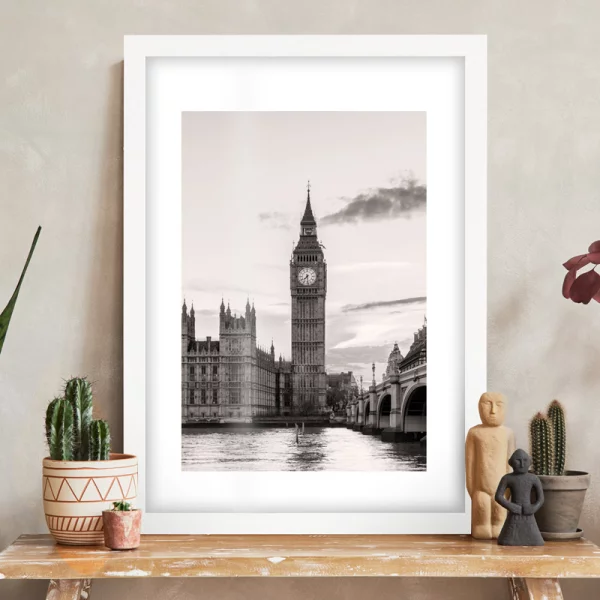 MDF Bilderrahmen Eloura 50x70 cm | Weiß | Kunstglas (1 mm)