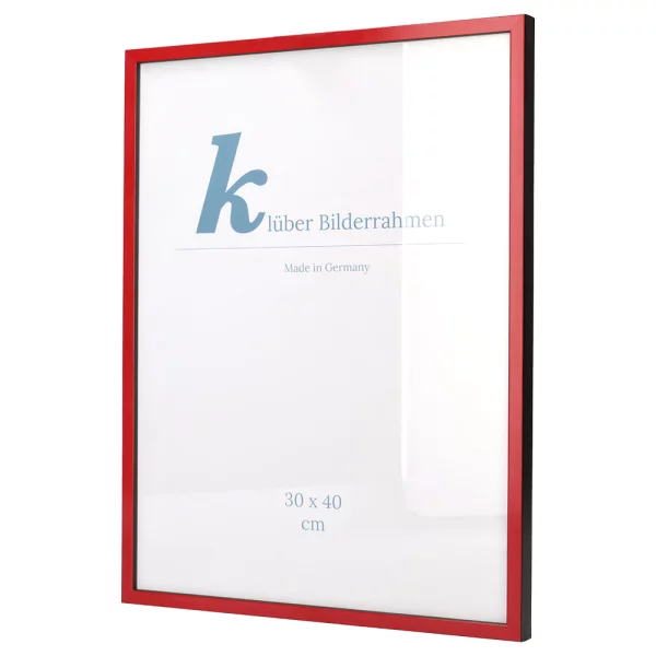 Cadre en bois Calamar 30x40 cm | rouge-noir | verre standard (2 mm)