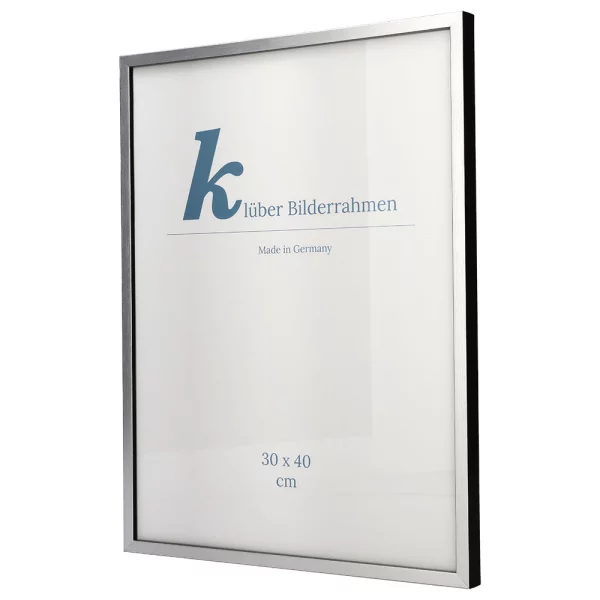 Cadre en bois Calamar 30x40 cm | argent-noir | verre standard (2 mm)