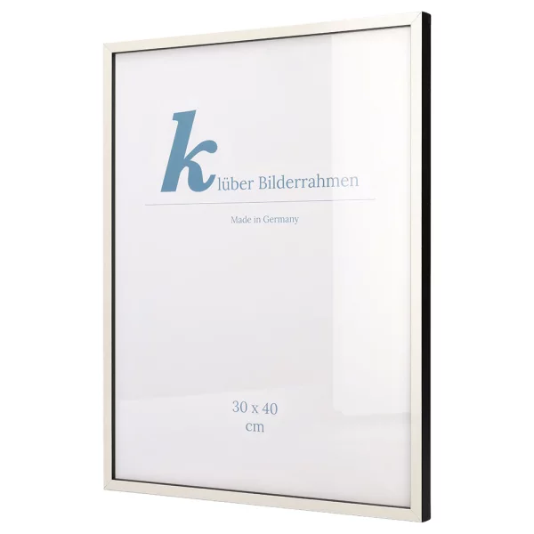 Cadre en bois Calamar 30x40 cm | blanc-noir | verre standard (2 mm)
