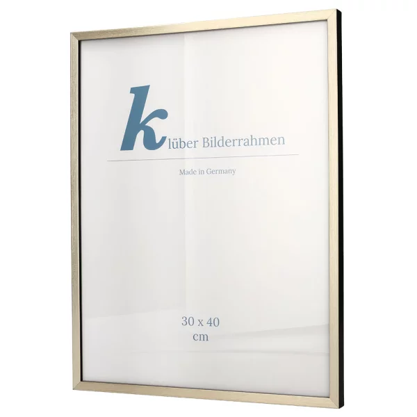 Cadre en bois Calamar sur mesure platine-noir | verre standard (2 mm)