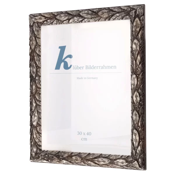 Cadre de style baroque Cadiz sur mesure argent | verre standard (2 mm)