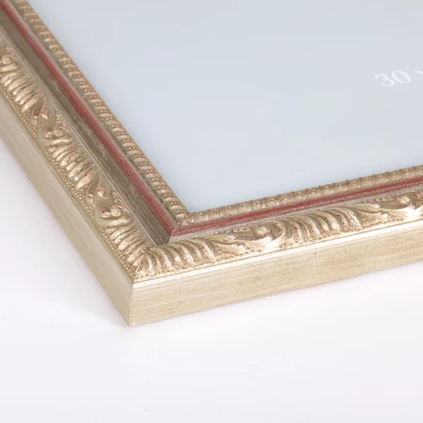 Barok lijst Marbella op maat zilver | normaal glas (2 mm)