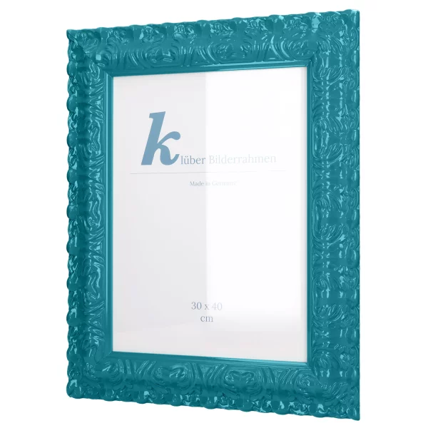 Barockrahmen Salamanca Color 70x100 cm | Aqua (115) | Kunstglas (2 mm)