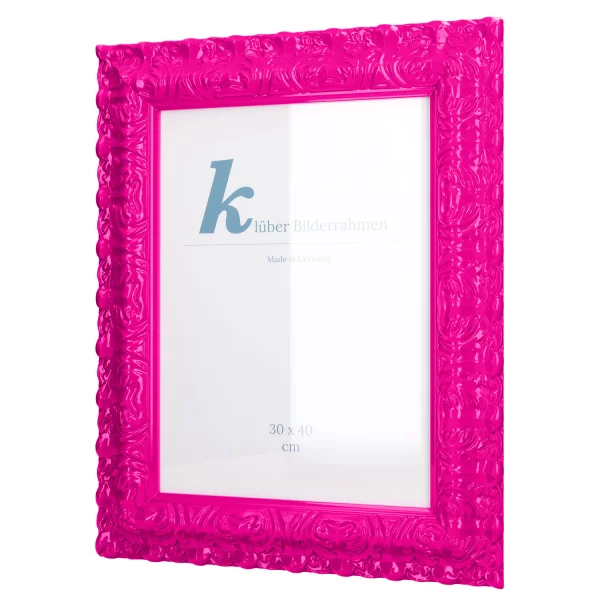 Barockrahmen Salamanca Color 70x100 cm | Neon Pink (234) | Kunstglas (2 mm)