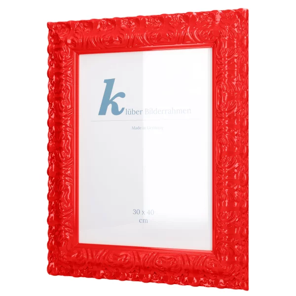 Barockrahmen Salamanca Color 50x60 cm | Neon Red (236-1) | Normalglas (2 mm)