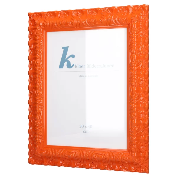Barockrahmen Salamanca Color 70x100 cm | Orange (014) | Kunstglas (2 mm)