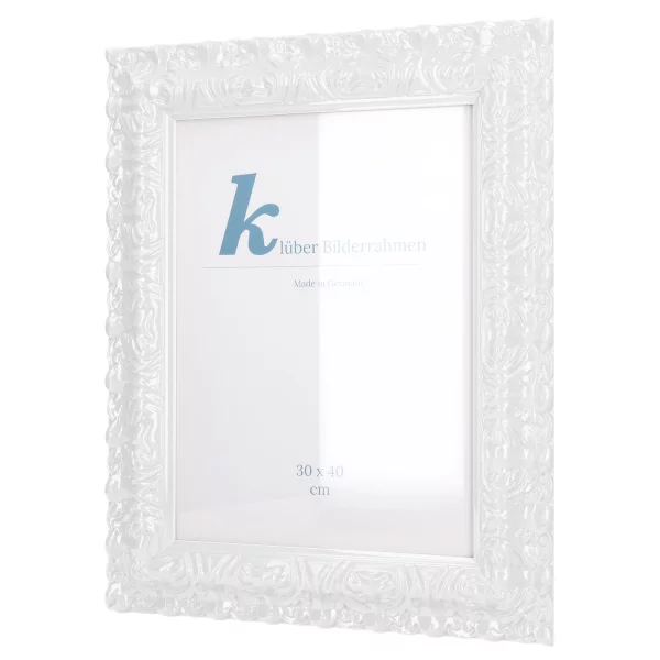 Barockrahmen Salamanca Color 50x60 cm | White (231) | Normalglas (2 mm)