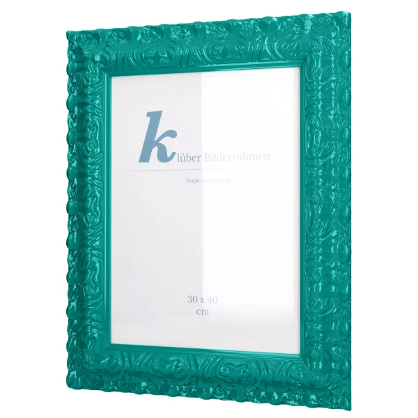 Cadre de style baroque Salamanca Color sur mesure Lagoon (126) | verre standard (2 mm)