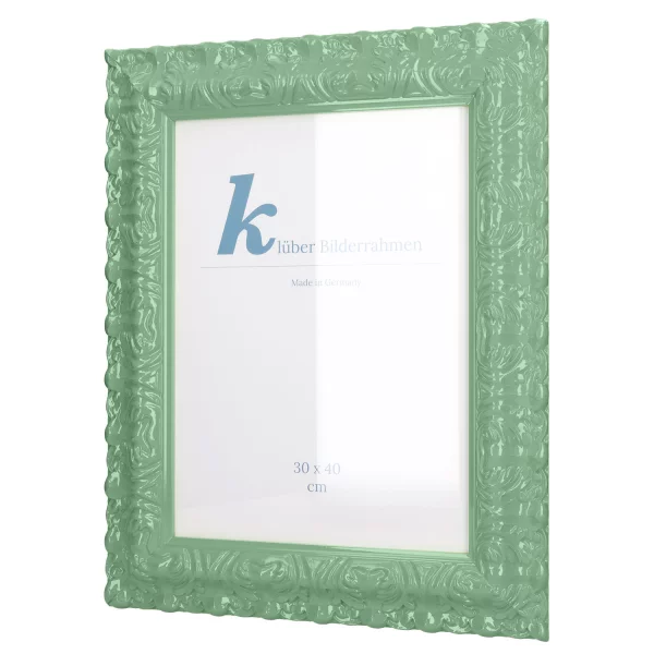 Cadre de style baroque Salamanca Color sur mesure Mint (132) | verre standard (2 mm)