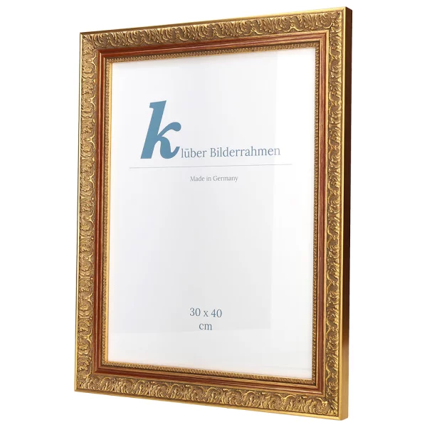 Cadre de style baroque León sur mesure or | verre standard (2 mm)