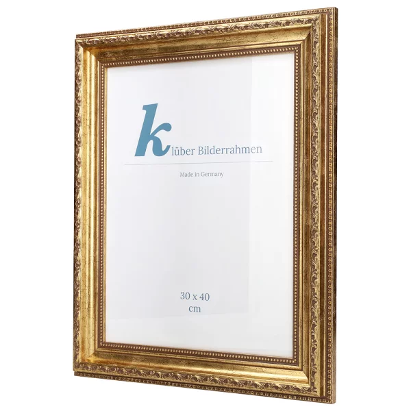 Barock-Bilderrahmen Aveiro 42x59,4 cm (A2) | gold | Normalglas (2 mm)