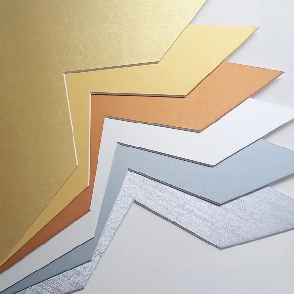 1,3 mm Passepartout in Edelmetall-Farben - Maßanfertigung Textured Gold
