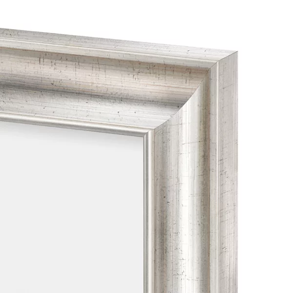 Kunststoff Bilderrahmen Amelia 18x24 cm | Silber | Kunstglas (2 mm)