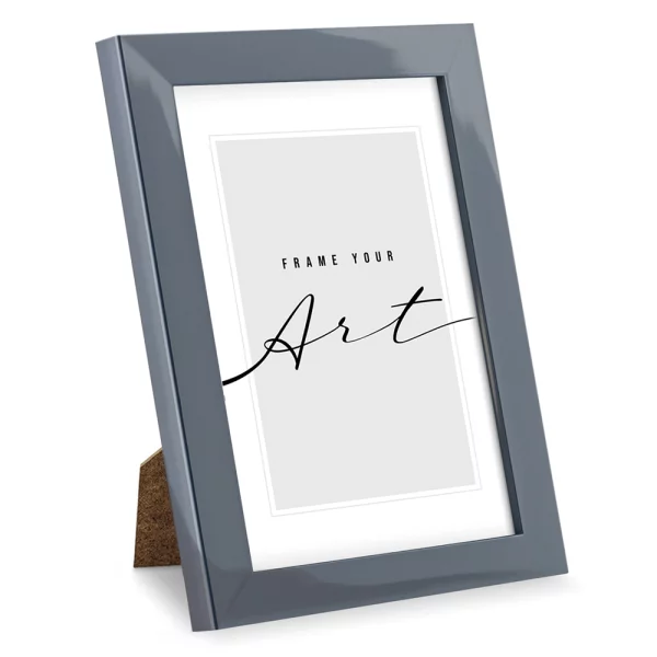 Kunststoff Bilderrahmen Maria 13x18 cm | Anthrazit glänzend | Kunstglas (2 mm)
