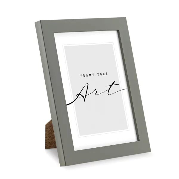 Kunststoff Bilderrahmen Maria 21x29,7 cm (A4) | Grau | Kunstglas (2 mm)