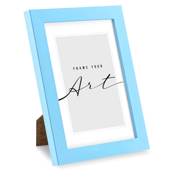 Kunststoff Bilderrahmen Maria 21x29,7 cm (A4) | Hellblau | Kunstglas (2 mm)