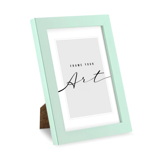 Kunststoff Bilderrahmen Maria 21x29,7 cm (A4) | Mintgrün | Kunstglas (2 mm)