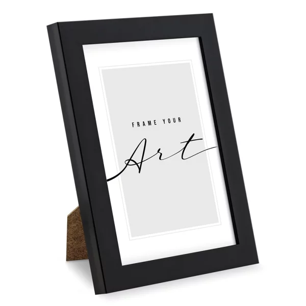 Kunststoff Bilderrahmen Maria 21x29,7 cm (A4) | Schwarz matt | Kunstglas (2 mm)