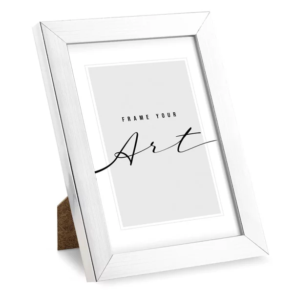 Kunststoff Bilderrahmen Maria 21x29,7 cm (A4) | Silber | Kunstglas (2 mm)
