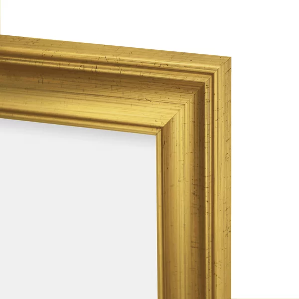 Kunststoff Bilderrahmen Silvia 18x24 cm | Antikgold | Kunstglas (2 mm)