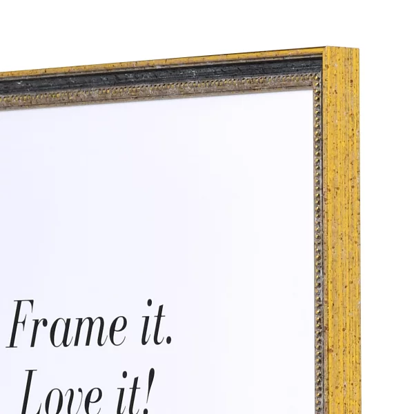 Holz Bilderrahmen Amiens 10x10 cm | Schwarz-Gold | Normalglas (2 mm)