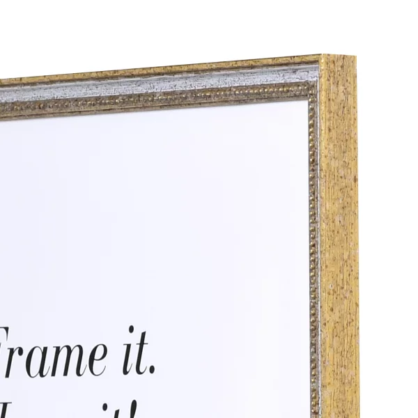 Holz Bilderrahmen Amiens 10x10 cm | Weiß-Gold | Normalglas (2 mm)