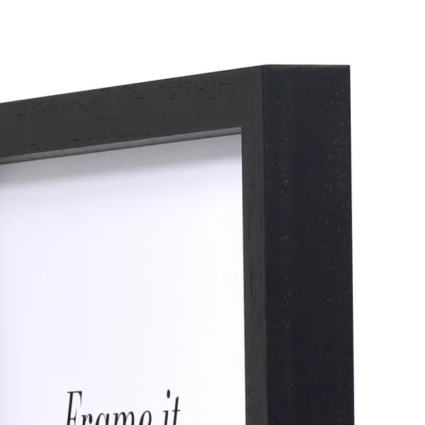 Cadre en bois Vernon sur mesure noir | verre standard (2 mm)