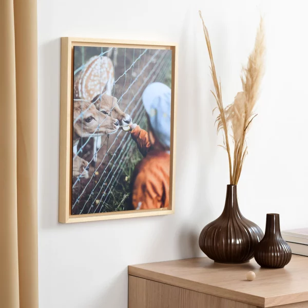 Schattenfugenrahmen für Acrylbilder, Alu Dibond und Hartschaumplatten 20x20 cm | Natur | Leerrahmen (ohne Glas und Rückwand)