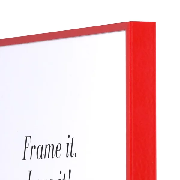 Cadre en aluminium Quadro 70x100 cm | rouge RAL 3002 | verre synthétique antireflet UV 99 (2 mm)