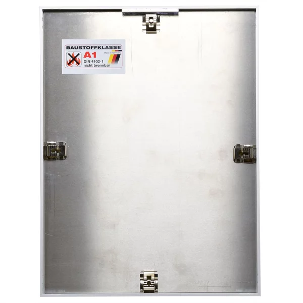 Klassifizierter Standard A1 Brandschutzrahmen Econ rund 25x70 cm | silber matt | Normalglas (2 mm)