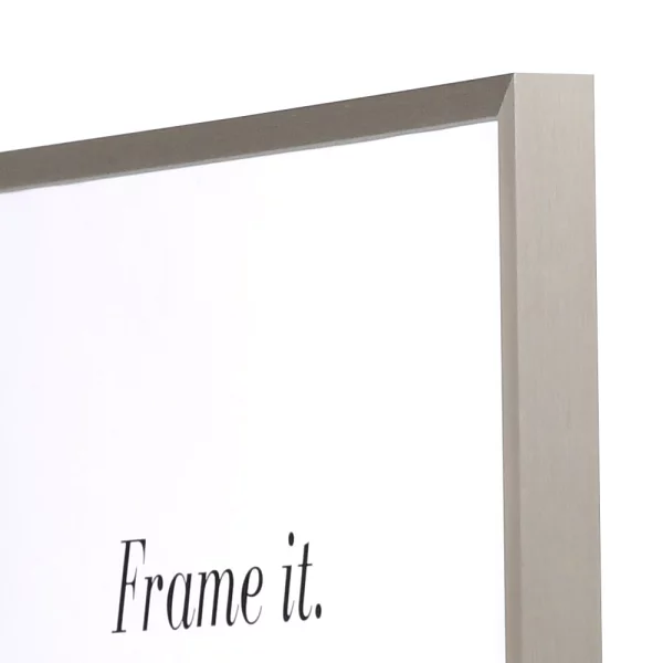 Alu Bilderrahmen Econ eckig Maßanfertigung grau gebürstet | Normalglas (2 mm)