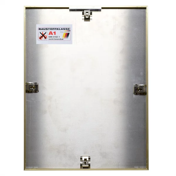 Klassifizierter Standard A1 Brandschutzrahmen Econ eckig 25x70 cm | Gold | Normalglas (2 mm)
