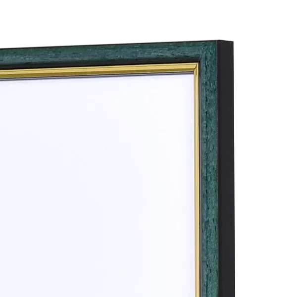 Cadre en bois Antony sur mesure bleu-or | verre standard (2 mm)