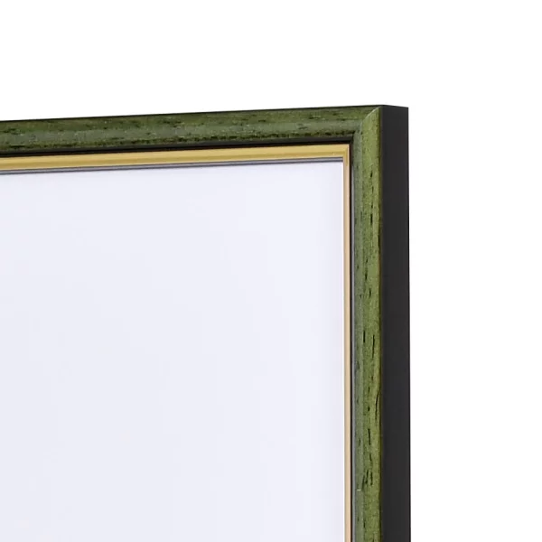 Holz Bilderrahmen Antony 30x40 cm | grün-gold | Normalglas (2 mm)