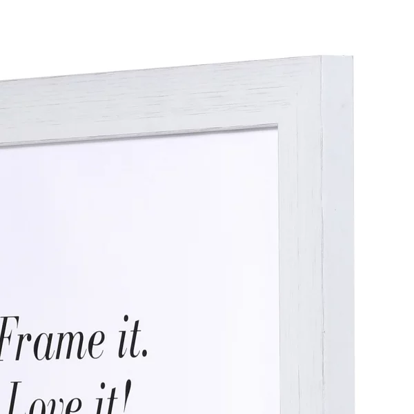 Cadre en bois Lille sur mesure blanc | verre standard (2 mm)
