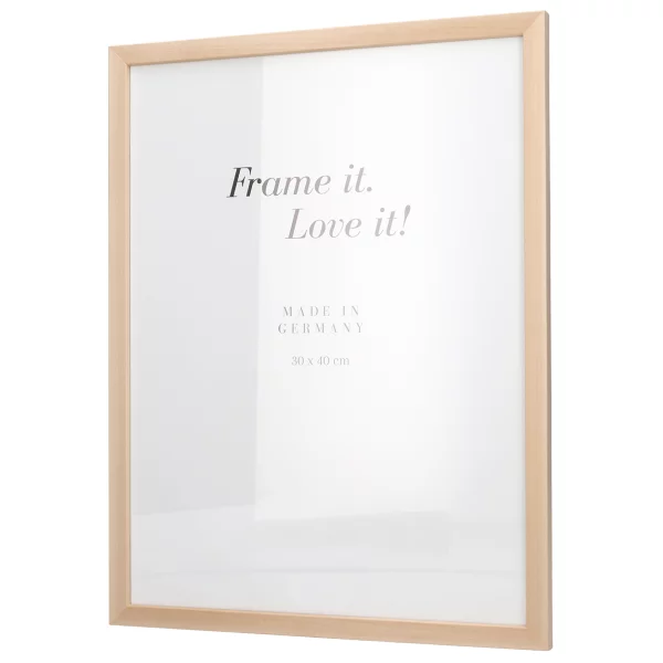Lindenholz-Bilderrahmen Cube 35x50 cm | natur | Normalglas (2 mm)