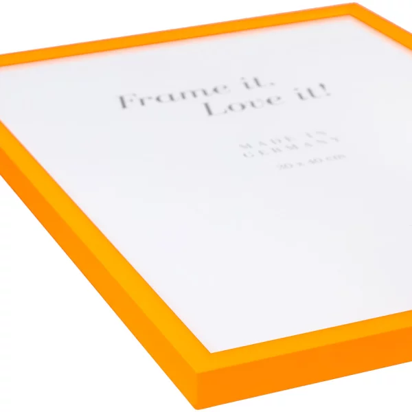 Cadre en bois Neon sur mesure orange néon | verre standard (2 mm)
